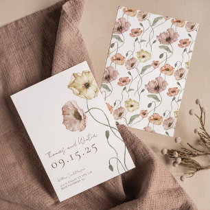 Boho Icelandic Watercolor Iceland Poppy Flowers Save The Date