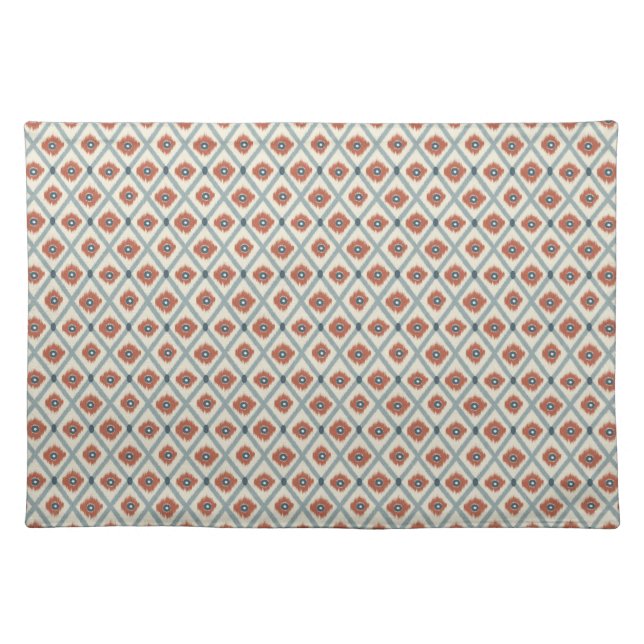 Boho Ikat Diamond Geometric Seamless Pattern  Cloth Placemat (Front)