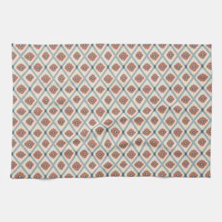 Boho Ikat Diamond Geometric Seamless Pattern Kitchen Towel