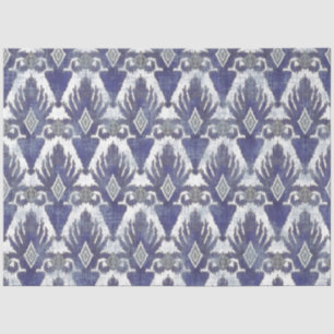 BOHO IKAT Vintage Tribal Rustic Blue Decoupage Tissue Paper