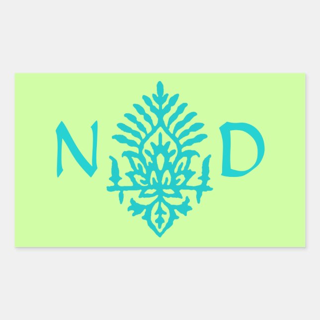 Boho India Block Print Rectangular Sticker (Front)