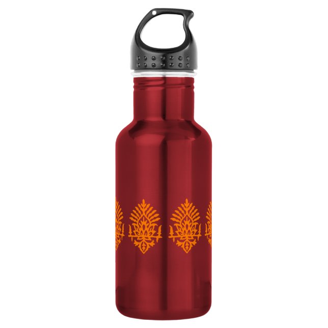 Boho India Block Print Water Bottle (Front)