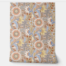 Boho Indian floral with mocha background
