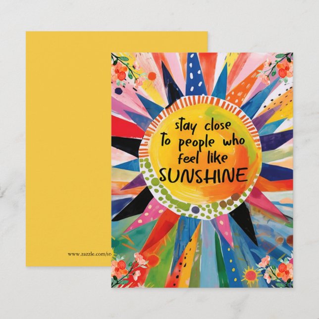 Boho Inspirational Sun Friendship Greeting Card (Front/Back)