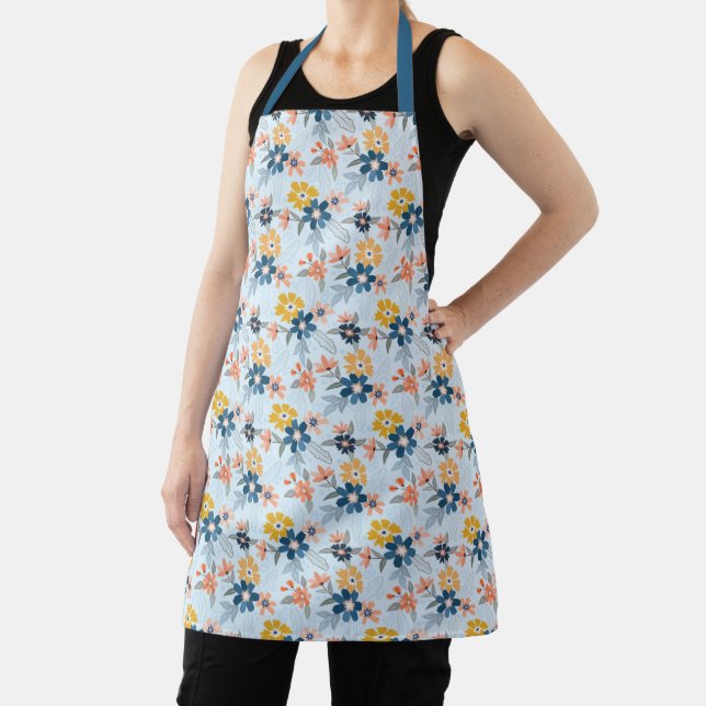 Boho Inspired Flower Pattern Apron (Insitu)