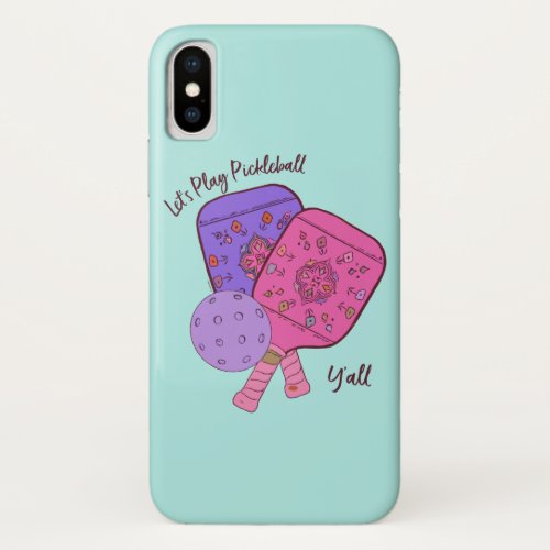 Boho inspired Pickleball phone case by Deb Jeffrey