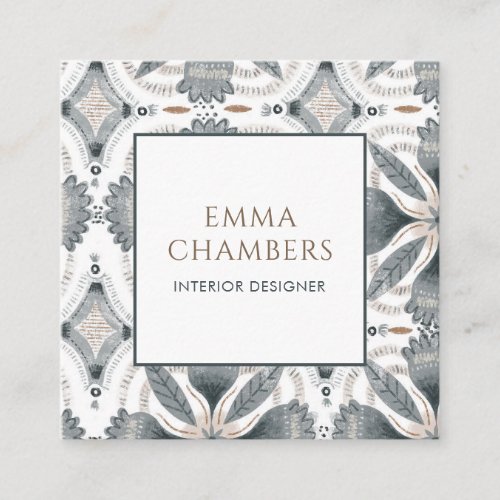 Boho Interior Designer Earthy Muted Color Abstract Square Business Card