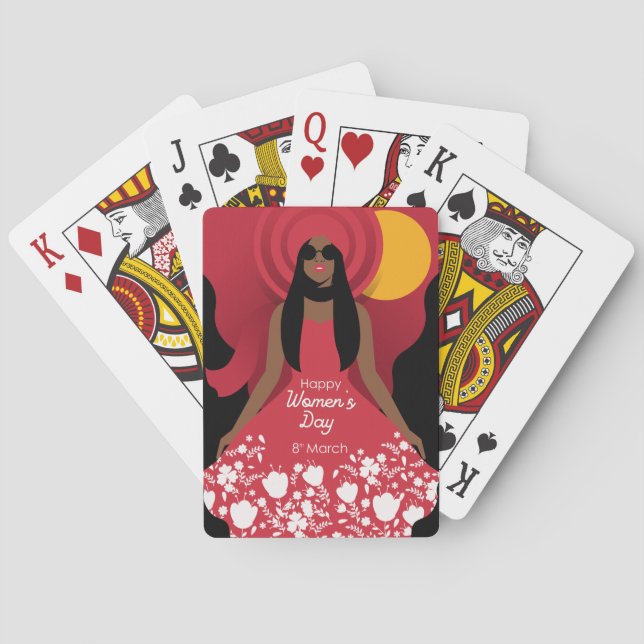 boho international womens day poker cards (Back)