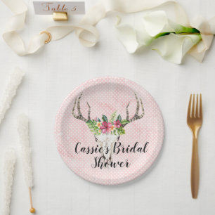 Boho Island Skull Bridal Shower Paper Plates