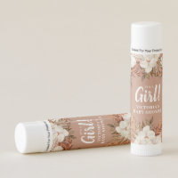 Boho It's A Girl Custom Baby Shower Favor Lip Balm