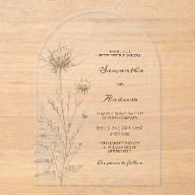 Boho Ivory Arch Acrylic Wedding Invitations