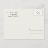 boho  ivory blush gold floral save the dates announcement postcard (Back)