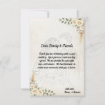 Boho Ivory Roses &amp; Pampas Grass Wedding Thank You Card
