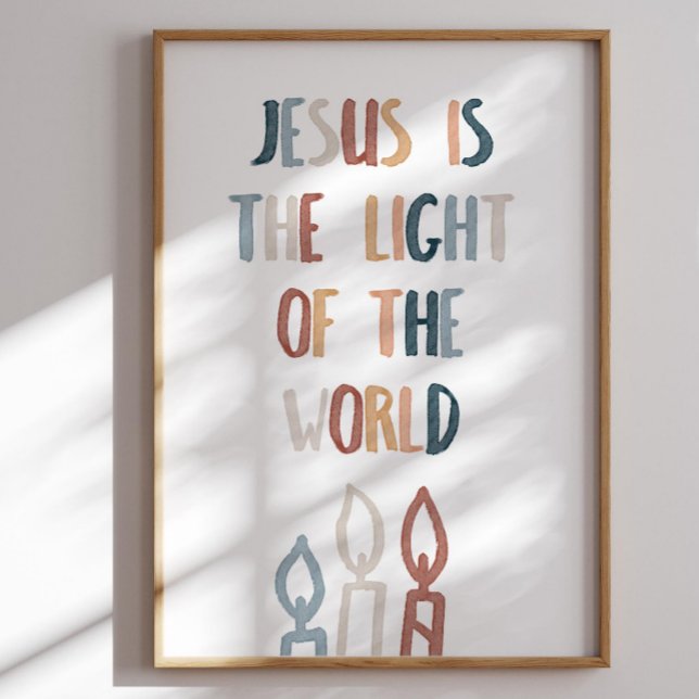 Boho Jesus is the light of the world poster (Creator Uploaded)