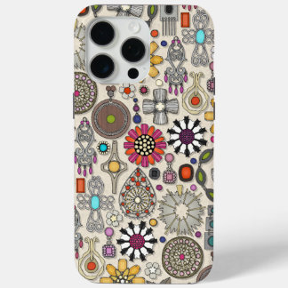 boho jewel treasures linen iPhone 15 pro max case