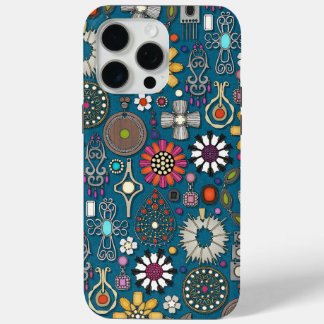 boho jewel treasures peacock blue iPhone 15 pro max case