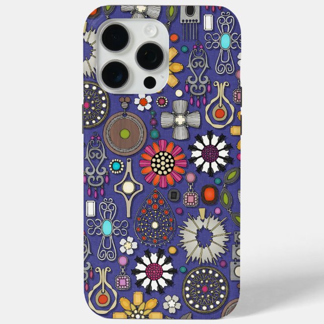 boho jewel treasures violet blue Case-Mate iPhone case (Back)