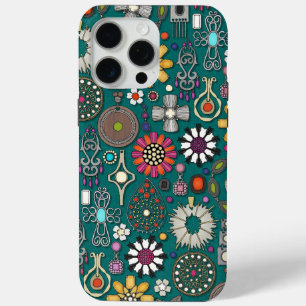 boho jewel treasures viridian green iPhone 15 pro max case
