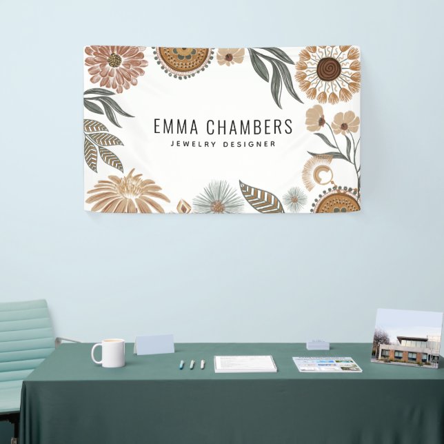 Boho Jewelry Designer Floral  Banner (Tradeshow)