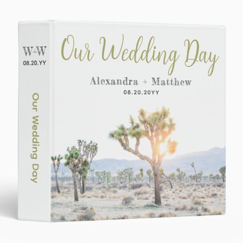 Boho Joshua Tree Desert Vibes Wedding 3 Ring Binder