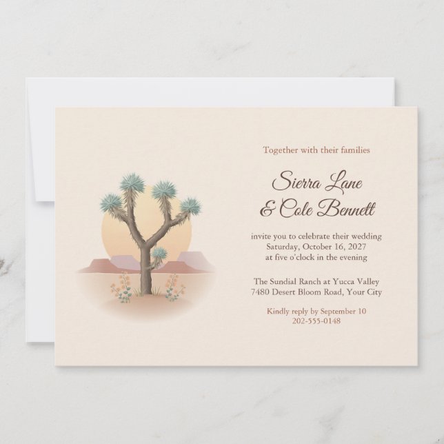Boho Joshua Tree Desert Wedding Invitation (Front)