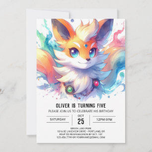 Boho Joyful Fox Birthday Invitation