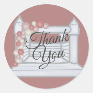 Boho Jump Bounce Trampoline Classic Round Sticker