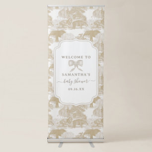 Boho Jungle Animal Safari Chinoiserie Baby Shower Retractable Banner