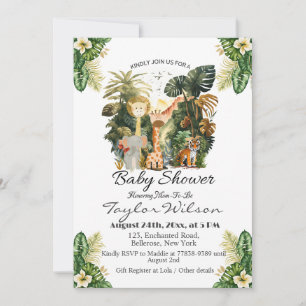 Boho Jungle Animals Baby Shower Invitation