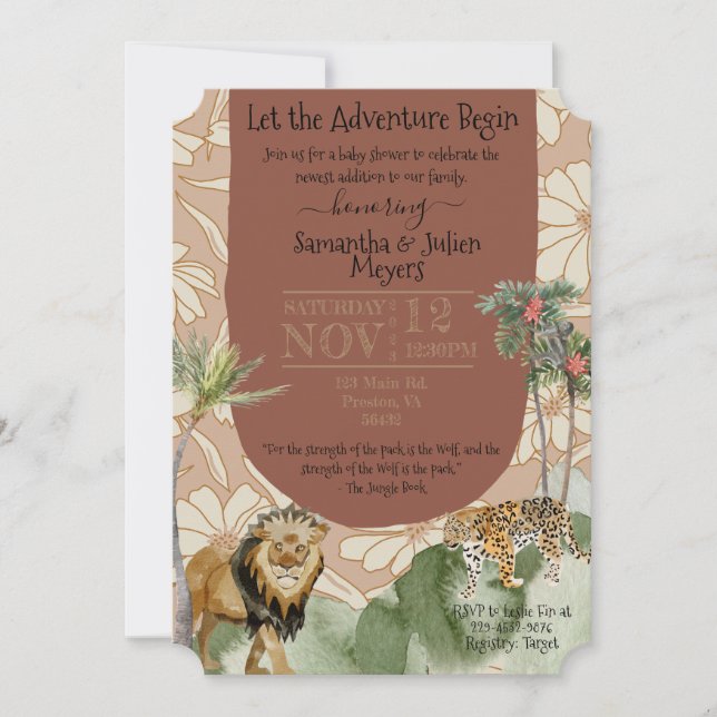 Boho Jungle Baby Shower Invitation (Front)