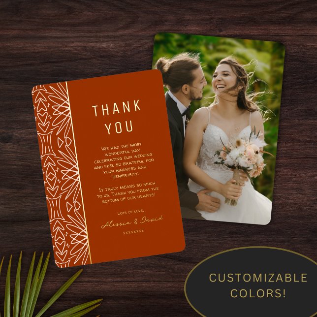 Boho Jungle Beach Wedding Thank You Card (Creator Uploaded)