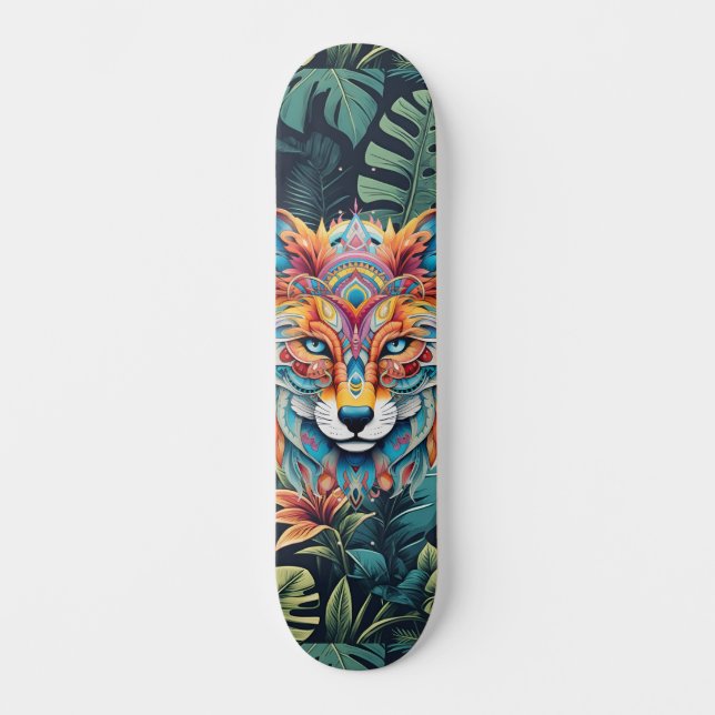 Boho Jungle Fox Wide Street Skateboard  (Front)
