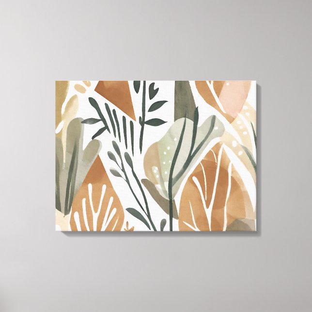 Boho jungle Leaf Botanical art style Simple Modern Canvas Print (Front)