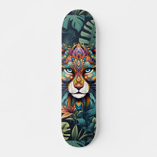 Boho Jungle Lion Skateboard 