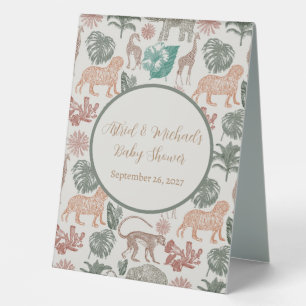 Boho Jungle Safari Baby Shower Table Tent
