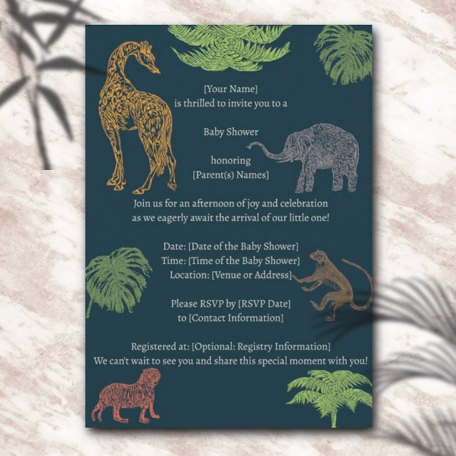Boho Jungle Safari Boy Baby Shower Invitation (Creator Uploaded)