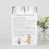 Boho Kangaroo Boy Baby Shower Who Knows Mommy Game (Standing Front)