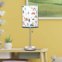 Boho Kids Cars, Trees & Clouds Pattern