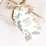 Boho Kids Dinosaur-Theme Birthday Thank You Tags<br><div class="desc">Thank all the dino-mite kids for attending your little guys boho-dinosaur themed birthday celebration! This design can be fully customized to suit your preferences,  and the colors used for the dinosaurs and greenery are 100% editable. Click 'edit this design' to customize further!</div>