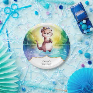 Boho Kids Otter Birthday Paper Plates