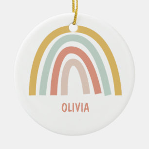 Boho Kids Rainbow Ceramic Ornament