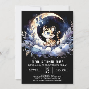 Boho Kids Tiger Birthday Invitation