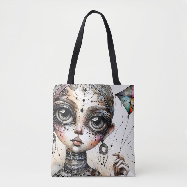 "Boho Kite" Tote Bag by DAKimage (Front)