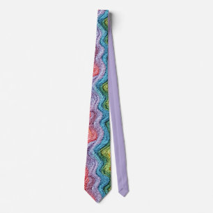 Boho Knit Stripe Colorful Design Neck Tie