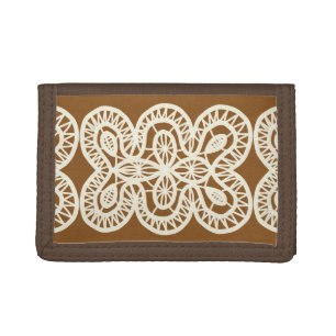Boho Lace Pattern Brown Wallet