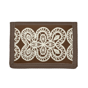Boho Lace Pattern Dark Brown Wallet