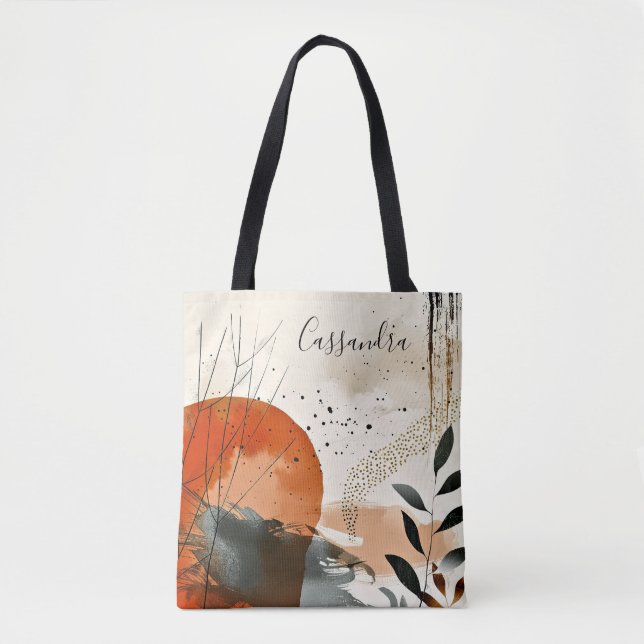 Boho Landscape Abstract Tote Bag (Front)