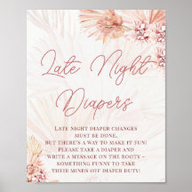 Boho Late Night Diapers Blush Baby Shower Sprinkle