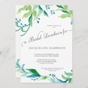 BOHO Laurel Leaf Olive Branch Bridal Luncheon Invitation