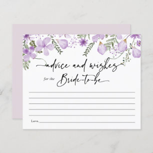 Boho Lavender Advice and Wishes for Bride Card